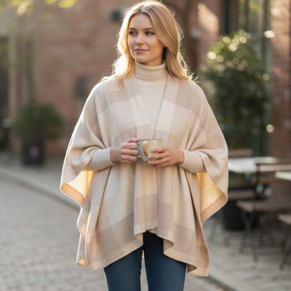 Universal‎ Threads Tan Poncho Shrug Size OSFM